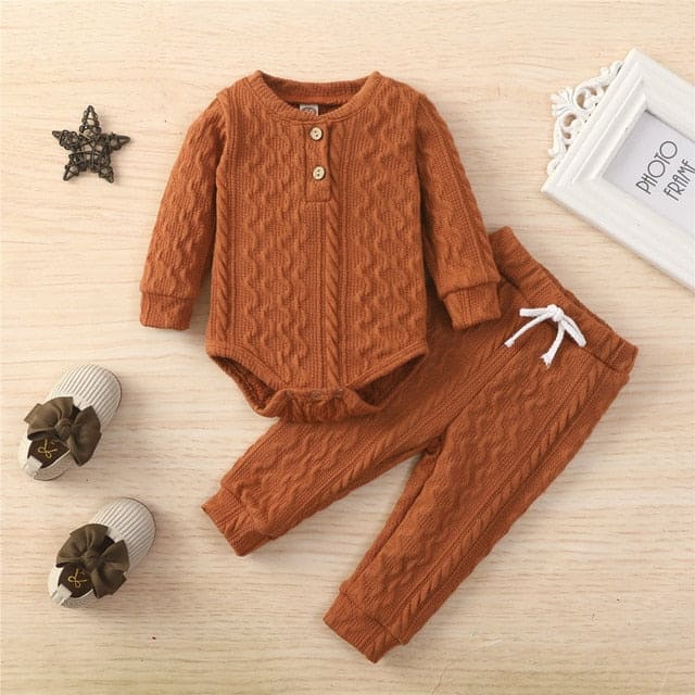 Twice the Charm: 2Pcs Suit Toddler Long Sleeve Romper Set for Style and Comfort!