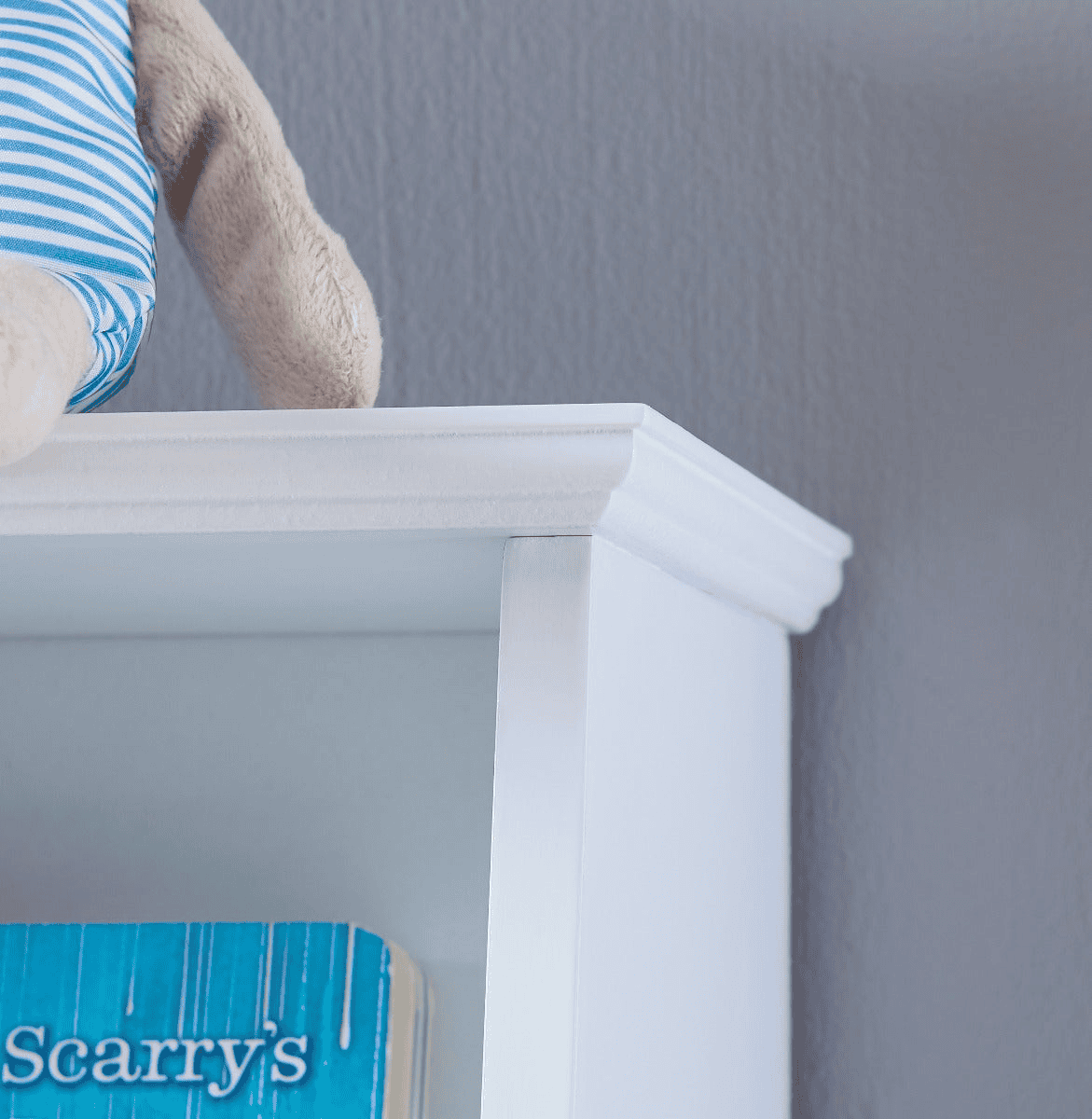 Tall white bookcase with toy storage  | Kids bookcase