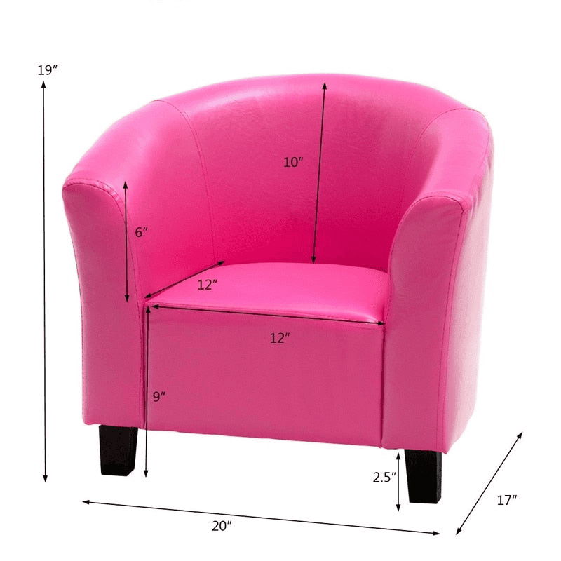 PU Leather Kids Sofa Armrest Chair Sturdy Non-slip Feet Children Sofa Entertainment and Leisure Multi-functional Chair