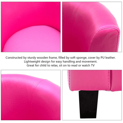 PU Leather Kids Sofa Armrest Chair Sturdy Non-slip Feet Children Sofa Entertainment and Leisure Multi-functional Chair