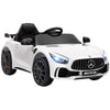 Qaba Mercedes-Benz AMG GTR Licensed 12V Kids Ride on Car, Battery Powered Kids Electric Car with Remote Control, Transport Wheels, Soft Start, Lights, Music, Horn & 3 Speeds for 3-6 Years, White