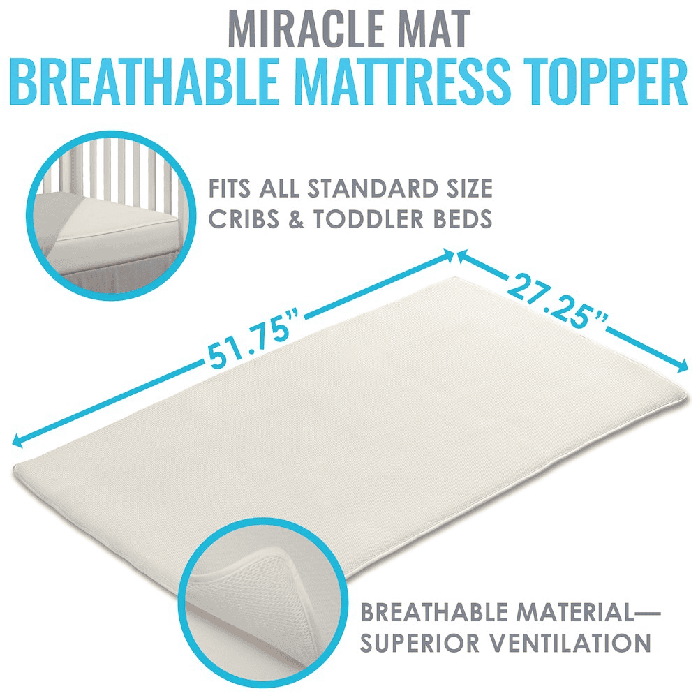 LA Baby Breathable Miracle Mat - Superior Ventilation Crib MattressTopper