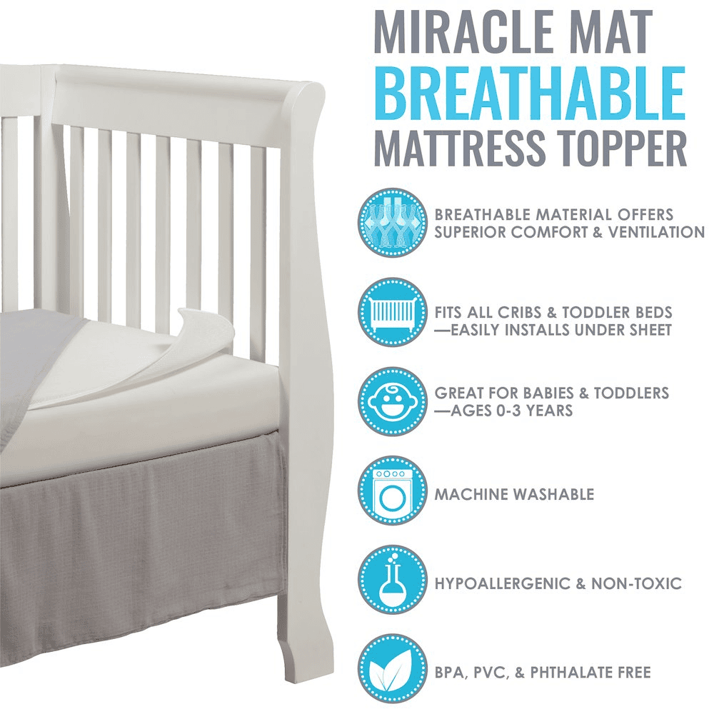 LA Baby Breathable Miracle Mat - Superior Ventilation Crib MattressTopper