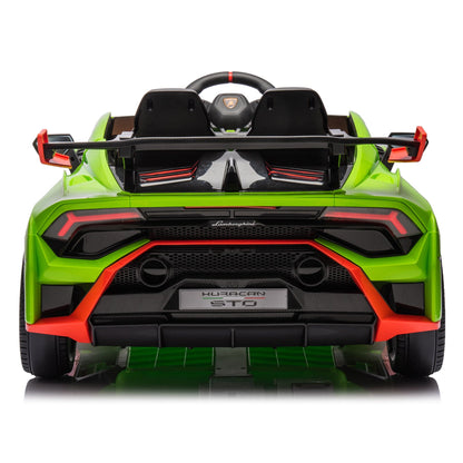 Lamborghini Huracan Sto 24V Kids Electric Ride-On Drift Car: Speeds 1.86-5.59 MPH, Ages 3-8, Foam Front Wheels, 360° Spin, LED Lights, Dynamic Music, Early Learning, USB Port, Drift Feature