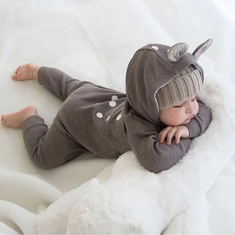 Cute Animal Bear Long Sleeve Cotton Newborn Baby Rompers Back Polka Baby Costume Clothing Outfit Boy Clothes Toddler Jumpsuit