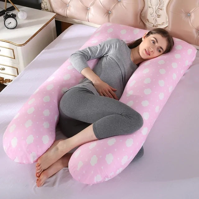 Sleeping Support Pillow For Pregnant Women Body PW12 100% Cotton Rabbit Print U Shape Maternity Pillows Pregnancy Side Sleepers