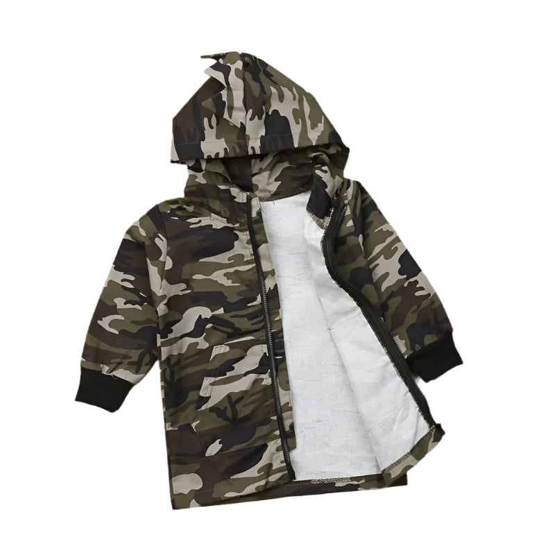 Camouflage Dinosaur Hooded Jacket for Boys