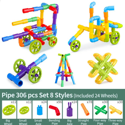 Pipeline Adventures: 38-306 Construction Water Pipe Building Blocks