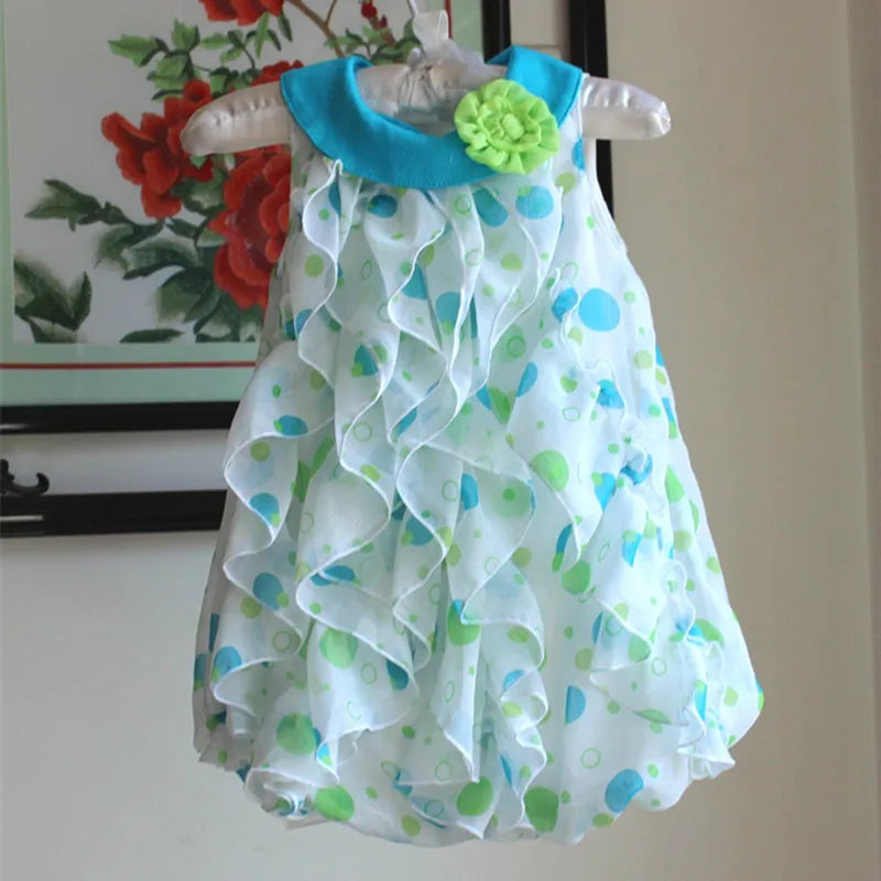 Blooming Beauty: Sleeveless Chiffon Girls' Dress