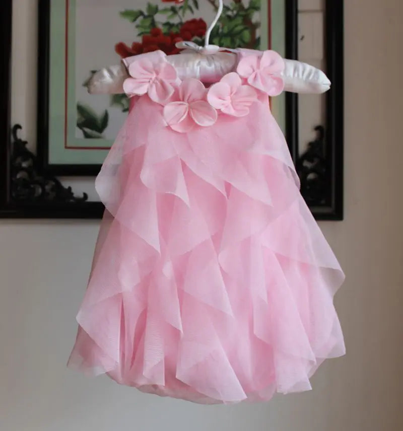 Blooming Beauty: Sleeveless Chiffon Girls' Dress