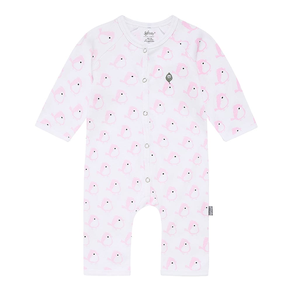 The Pink Birdie -  Long Romper - 100% Organic