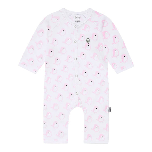 The Pink Birdie -  Long Romper - 100% Organic