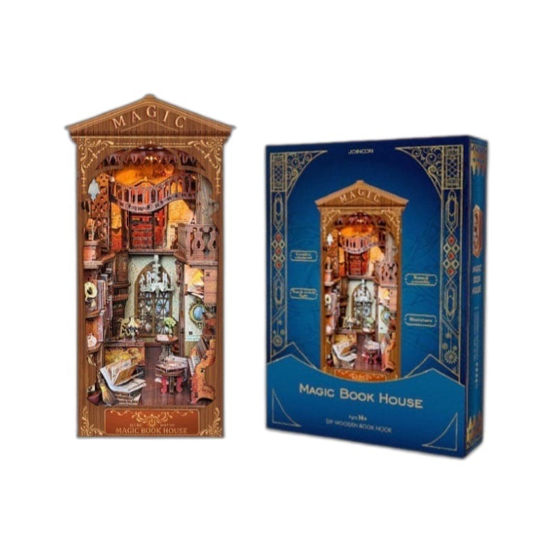 Magic Bookstore Diy Cottage 3d Three-dimensional Hand-assembled Book Stand Desktop Model Toy For Holiday Gift