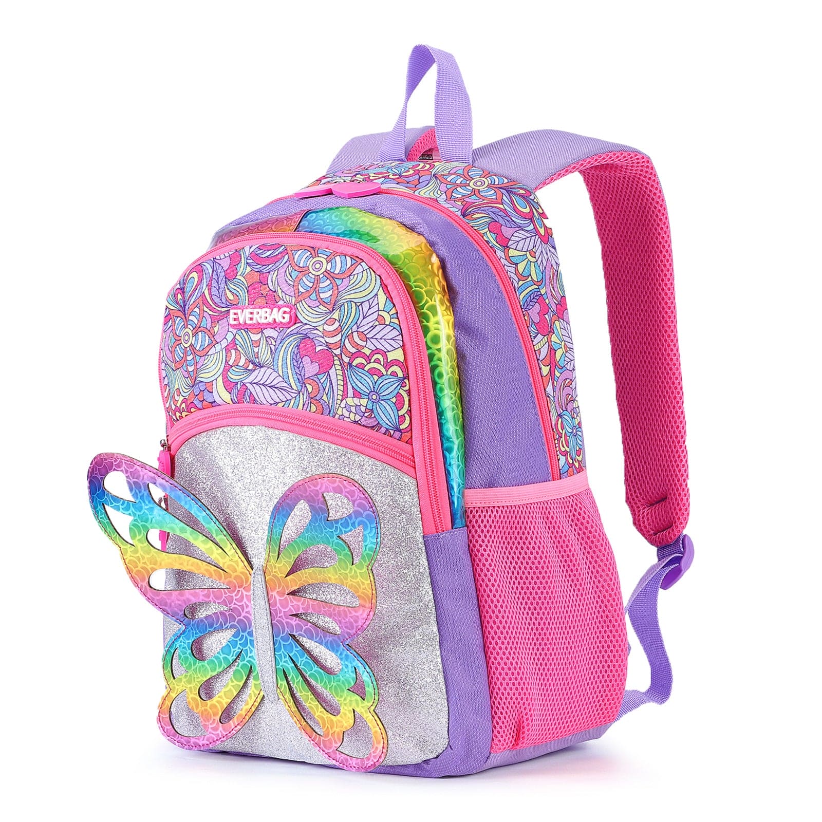 Rainbow Butterfly Bliss: 3D Colorful Kids' Backpack for Girls! 🌈🦋🎒