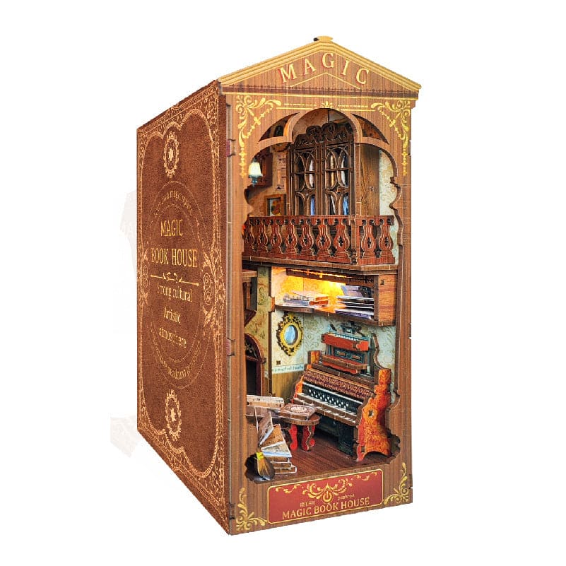 Magic Bookstore Diy Cottage 3d Three-dimensional Hand-assembled Book Stand Desktop Model Toy For Holiday Gift