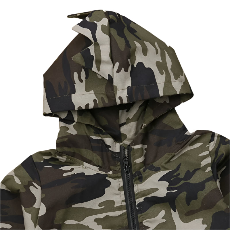 Camouflage Dinosaur Hooded Jacket for Boys