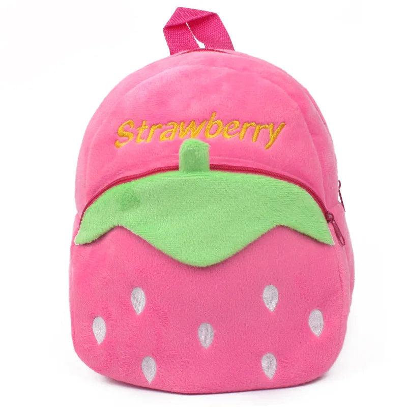 Berry Buddies: Cartoon Strawberry Plush Backpack for Kids