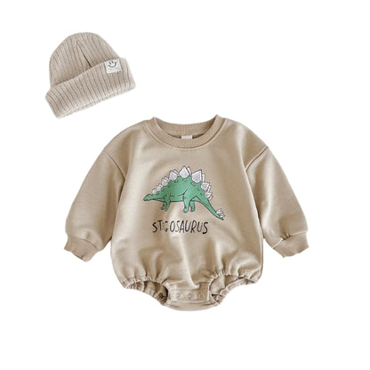 Sweatshirt with Romper Closure and Dinosaurs Multivariant-3