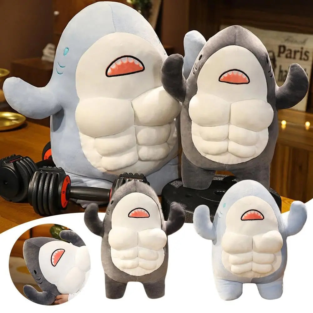 Whale of a Cuddle: Jumbo Muscle Shark Plushie