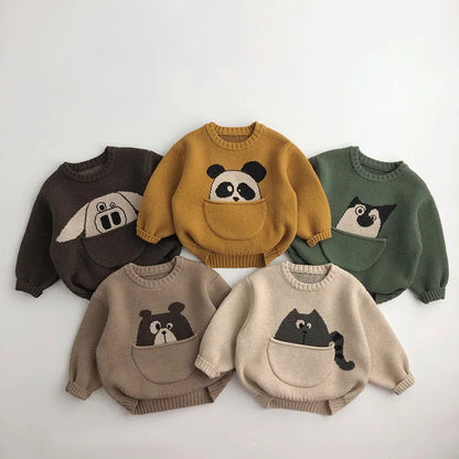 KiddyKnit Koreana – Cartoon Charm Pullover for Trendy Tots 🌟