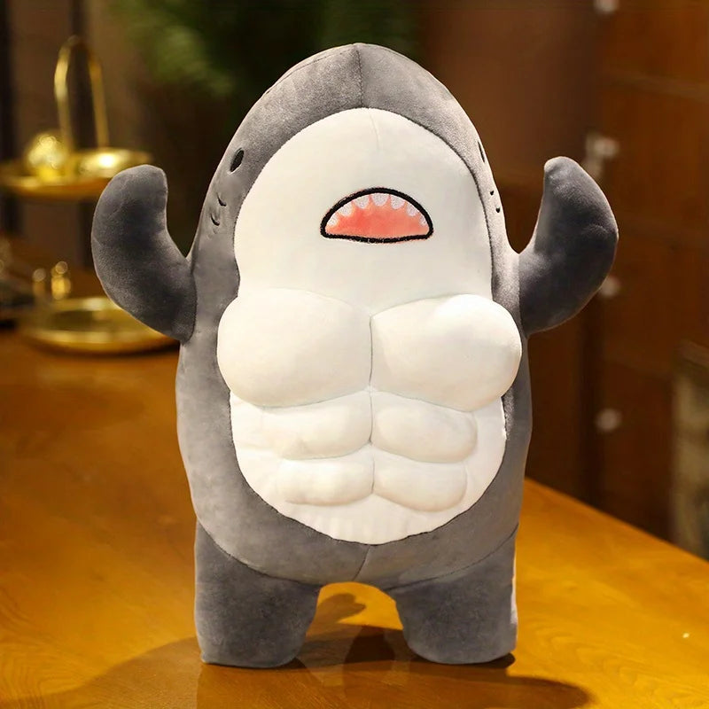 Whale of a Cuddle: Jumbo Muscle Shark Plushie