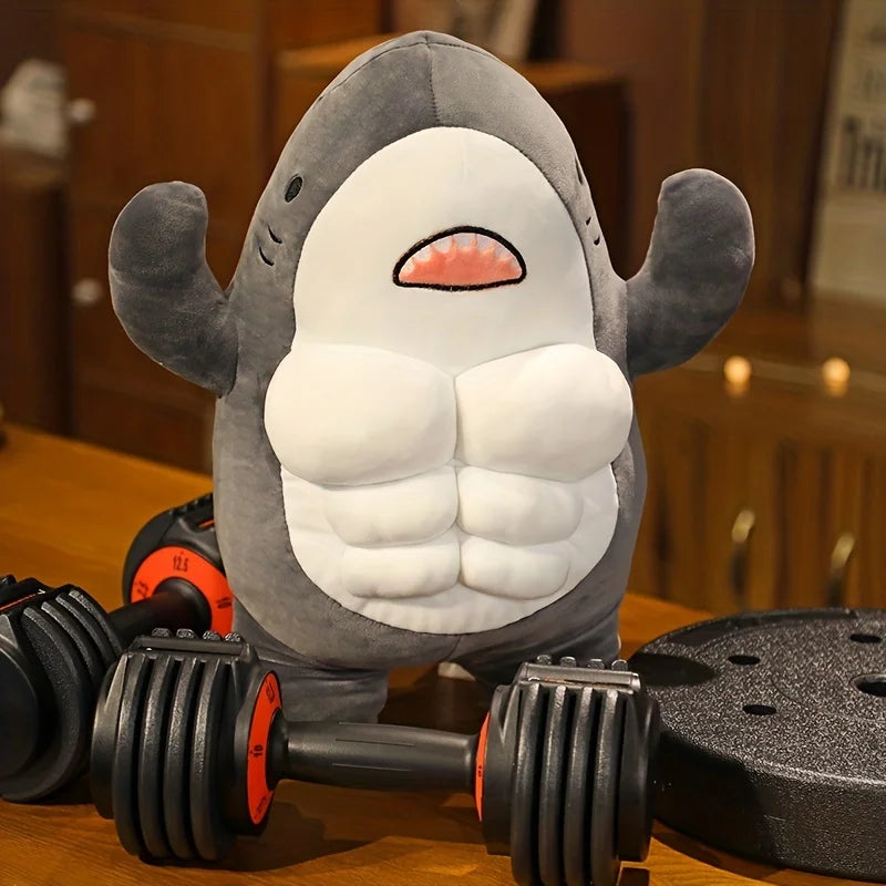 Whale of a Cuddle: Jumbo Muscle Shark Plushie