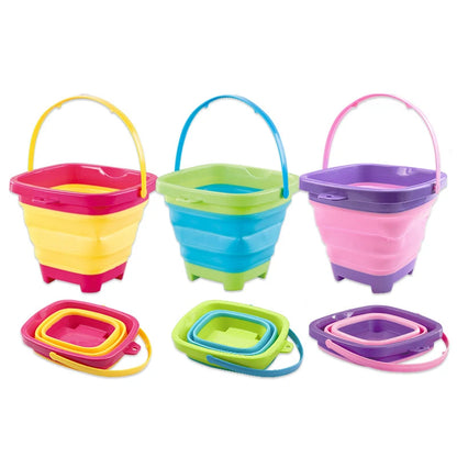 Fold & Fun Telescopic Beach Bucket: Portable Sand Toy and Multi-Purpose Storage for Kids' Summer Adventure