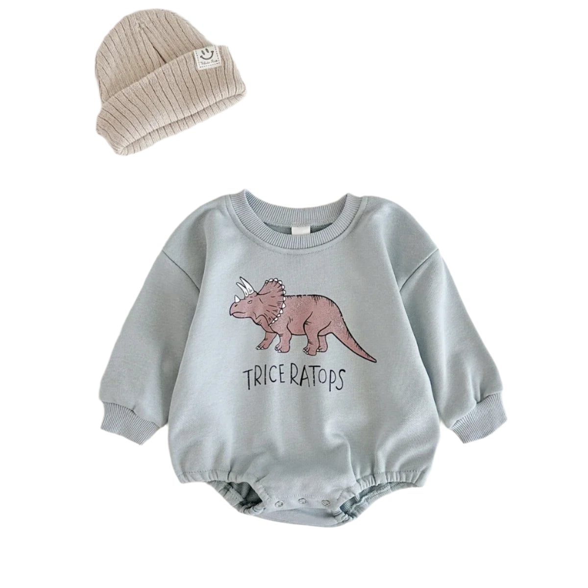 Sweatshirt with Romper Closure and Dinosaurs Multivariant-1