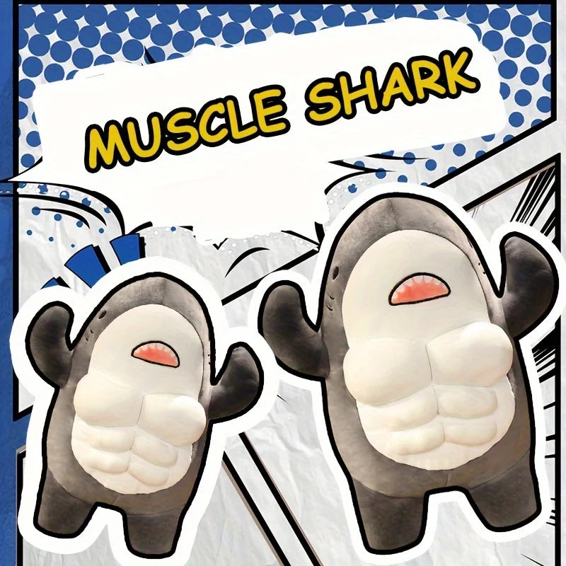 Whale of a Cuddle: Jumbo Muscle Shark Plushie