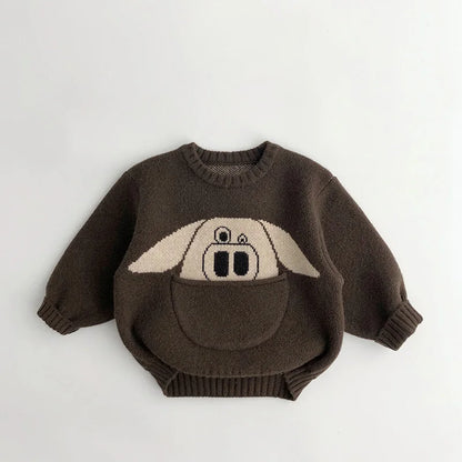 KiddyKnit Koreana – Cartoon Charm Pullover for Trendy Tots 🌟