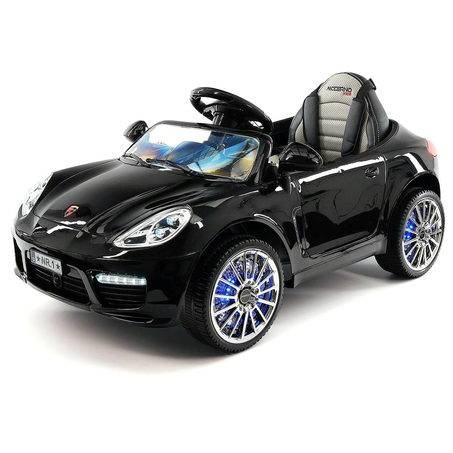 Kiddie Roadster 12V Kids Electric Ride-On Car with R/C Parental Remote | Black Metallic