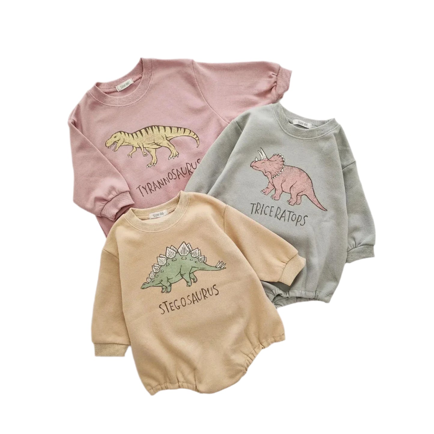 Sweatshirt with Romper Closure and Dinosaurs Multivariant-4