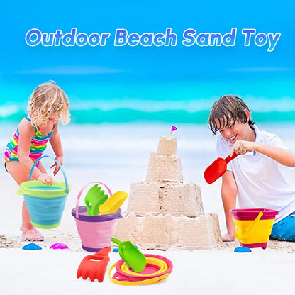 Fold & Fun Telescopic Beach Bucket: Portable Sand Toy and Multi-Purpose Storage for Kids' Summer Adventure