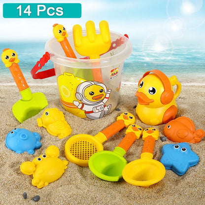 Sunny Sandcastle Fun: 18-Piece Beach Toy Set for Kids' Summer Adventures