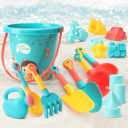 Sunny Sandcastle Fun: 18-Piece Beach Toy Set for Kids' Summer Adventures