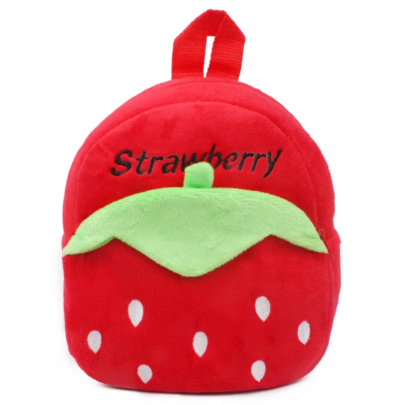 Berry Buddies: Cartoon Strawberry Plush Backpack for Kids