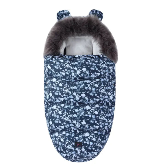 Baby Sleeping Bag with Fur Collar