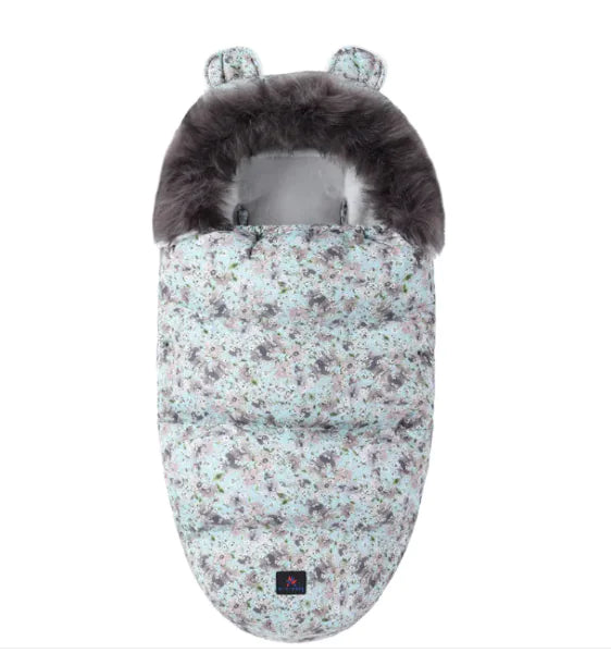 Baby Sleeping Bag with Fur Collar