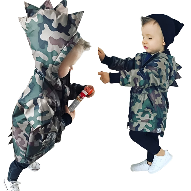 Camouflage Dinosaur Hooded Jacket for Boys