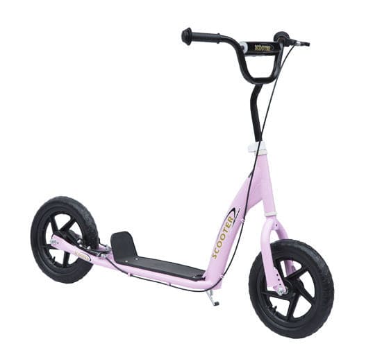 HOMCOM Kick Scooter for Kids 5-12 Years Old, Big Wheel Kids Scooter with Adjustable Height Handlebar, Non-slip Footplate, Rear Brake, Pink