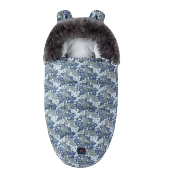 Baby Sleeping Bag with Fur Collar