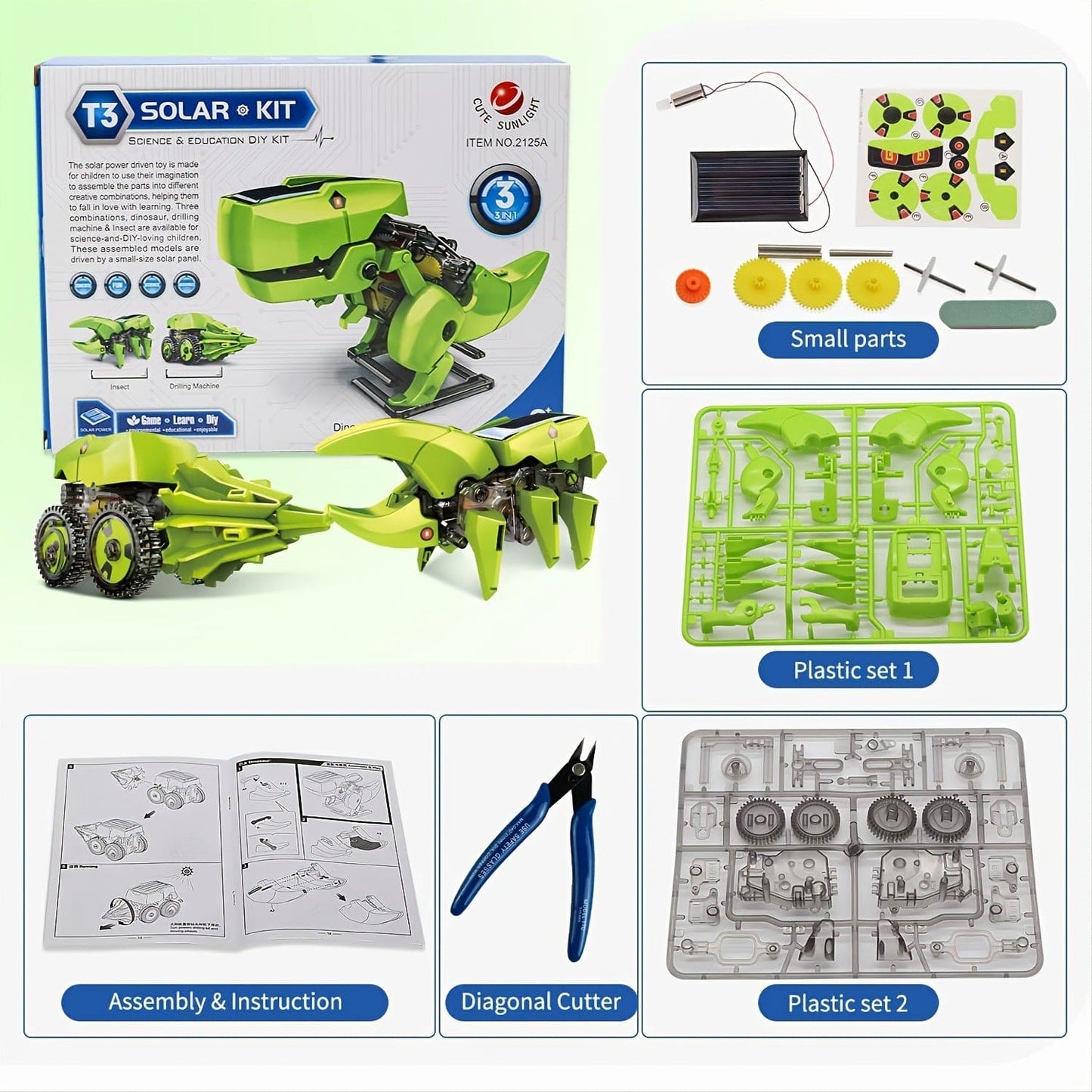 SolarBot 3-in-1 STEM Robot Kit – Engineering Science Toy for Kids Ages 8-12