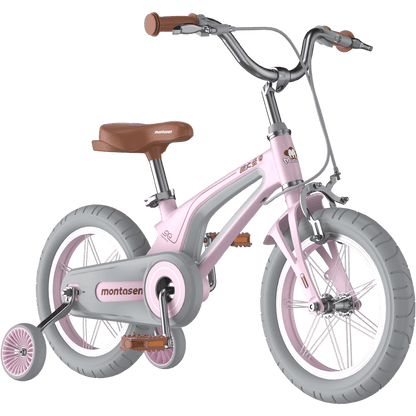 M-F800-14 inch Kids Bike for Girls and Boys, Magnesium Alloy Frame with Auxiliary Wheel, Kids Single Speed Cruiser Bike.