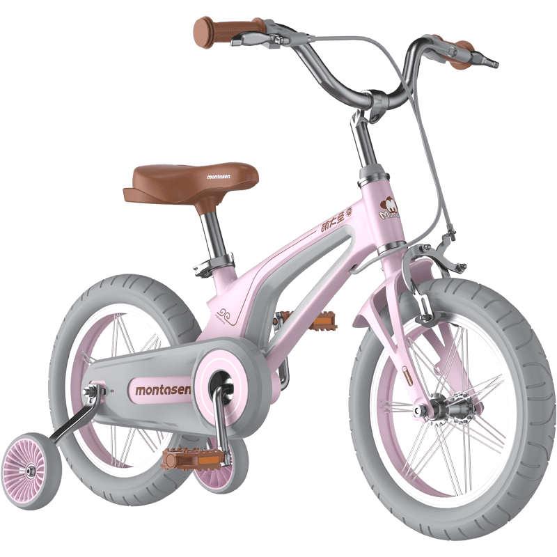 M-F800-14 inch Kids Bike for Girls and Boys, Magnesium Alloy Frame with Auxiliary Wheel, Kids Single Speed Cruiser Bike.