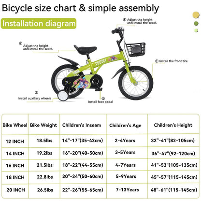 Adventure Rider 16" Kids Bike – Adjustable Saddle, Training Wheels, Ages 4-8