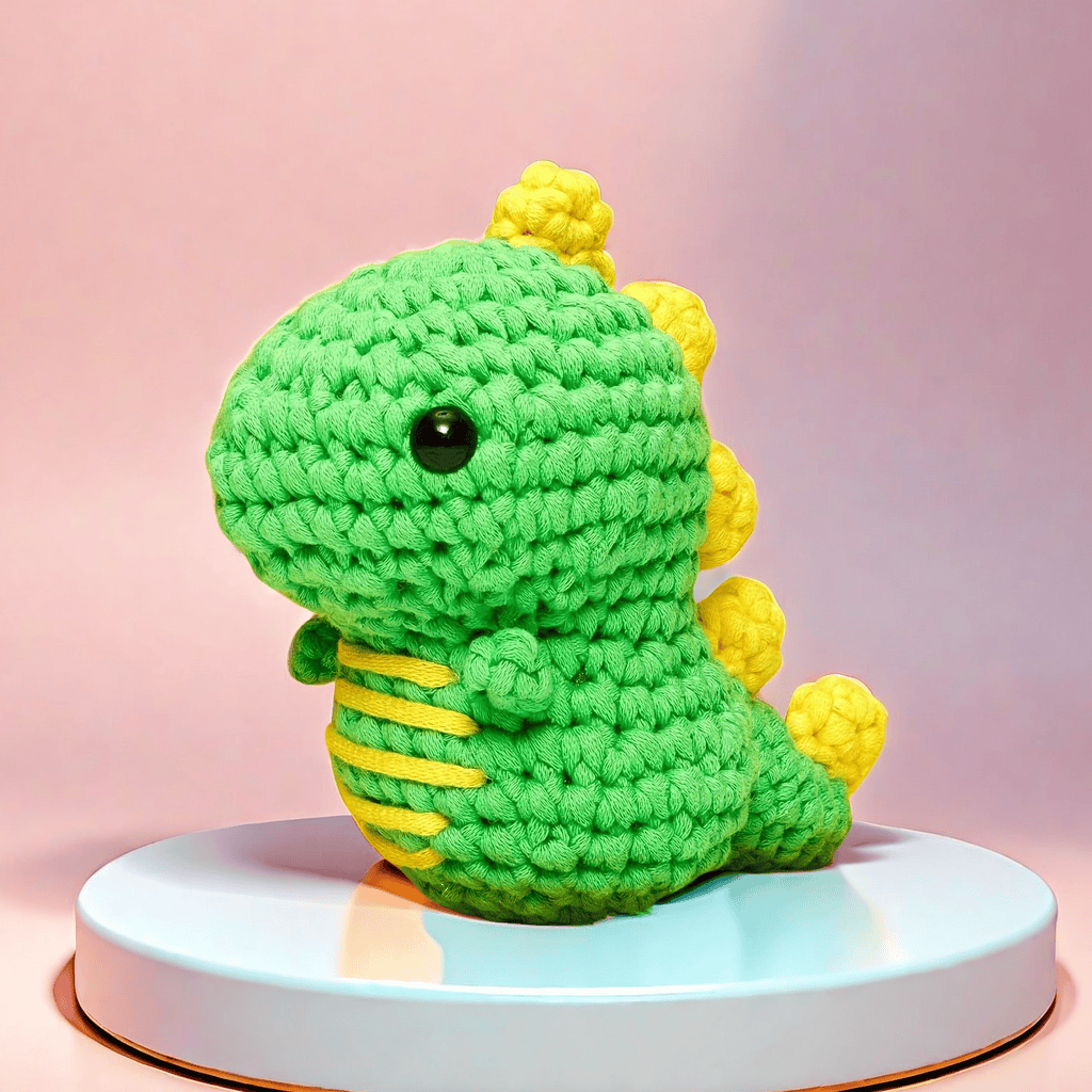 Dino-Stitch Beginners Crochet Kit: Easy Peasy Yarn, Step-by-Step Videos & Shark Tank Star