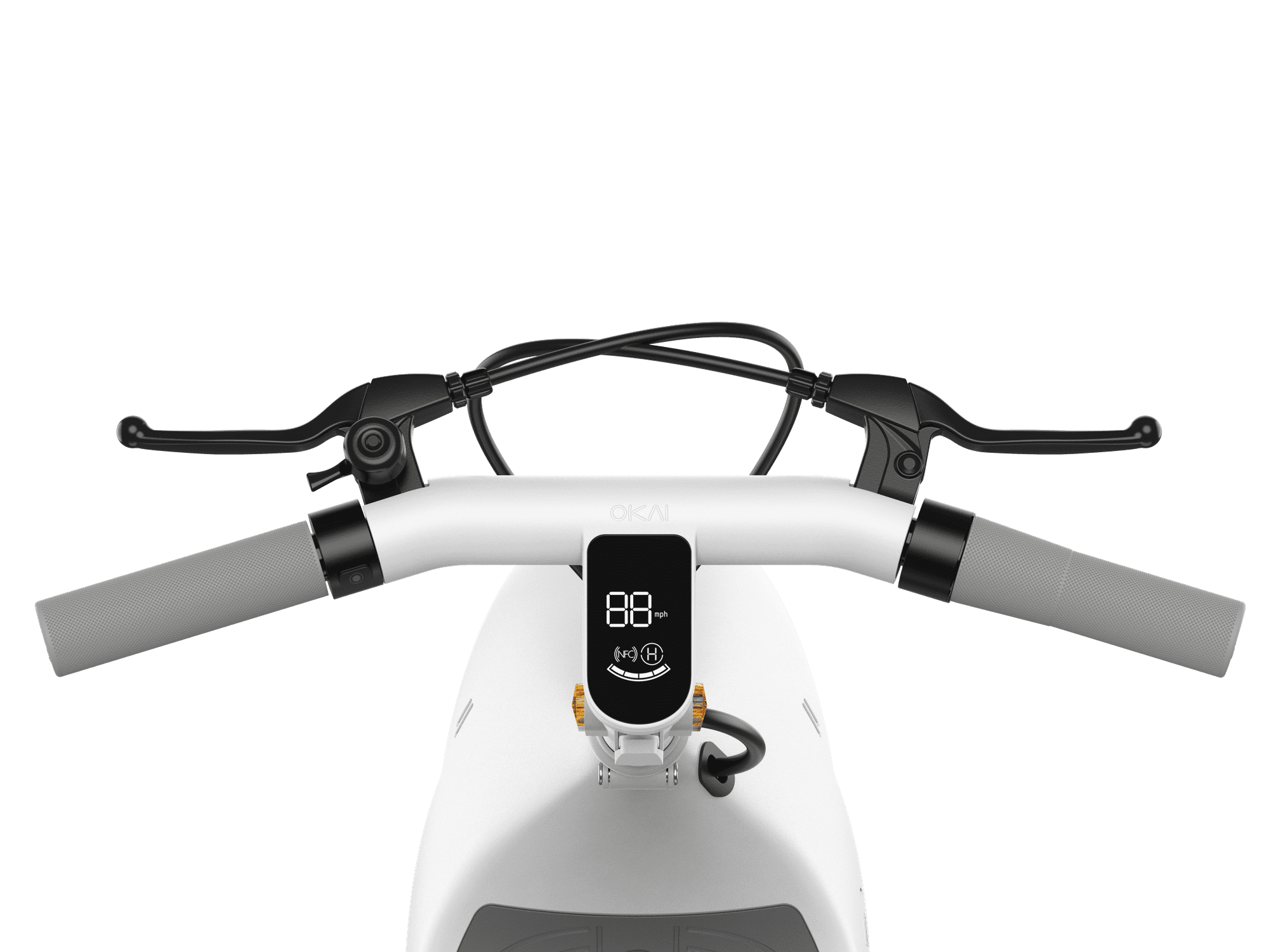 Electric Scooter with Foldable Seat w/35 Miles Operating Range & 15.5mph Max Speed - White