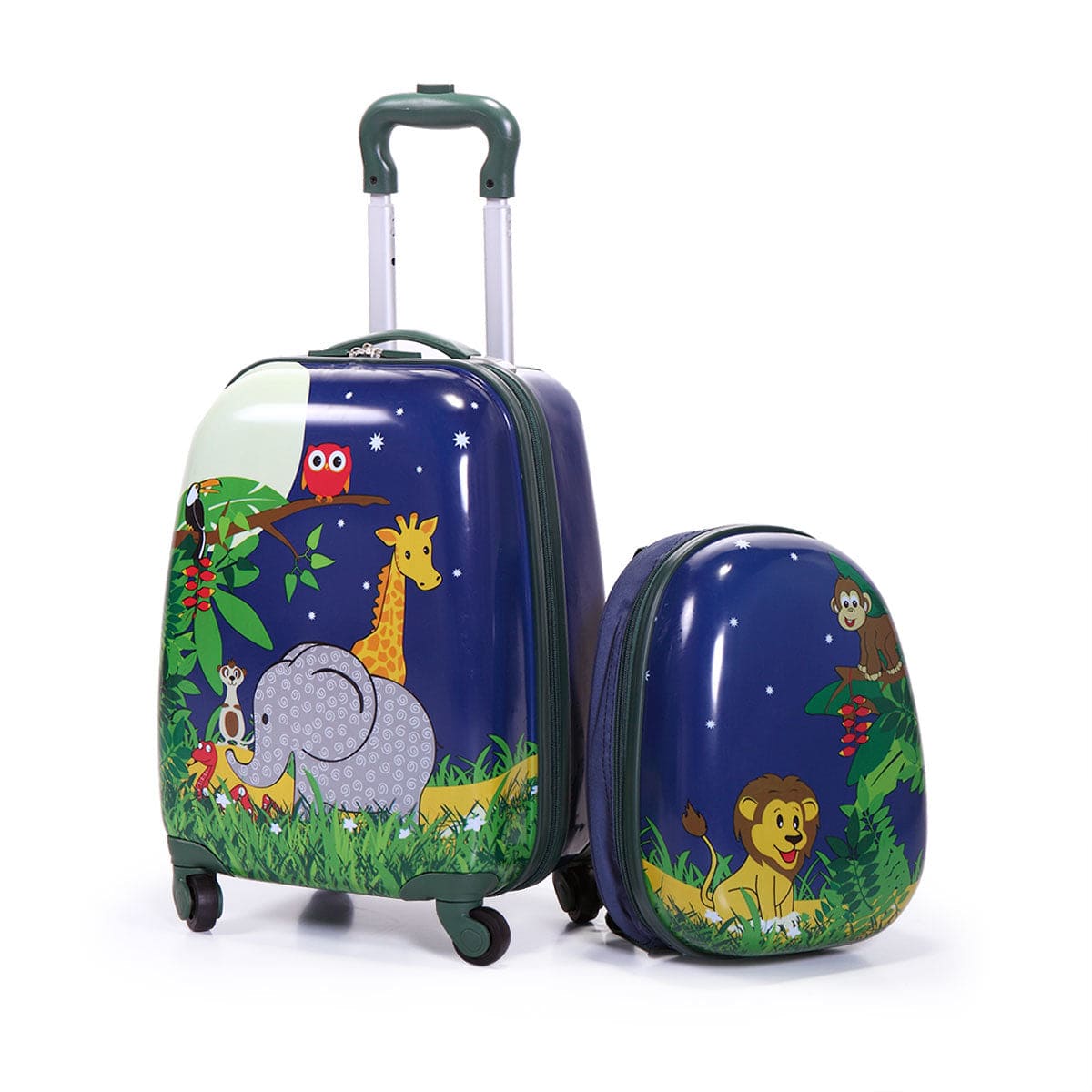 AdventureBuddy Kids Luggage Set: 12” Backpack & 16” Spinner Suitcase with 4-Wheel Ease