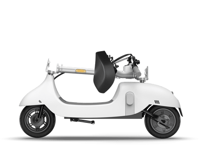 Electric Scooter with Foldable Seat w/35 Miles Operating Range & 15.5mph Max Speed - White