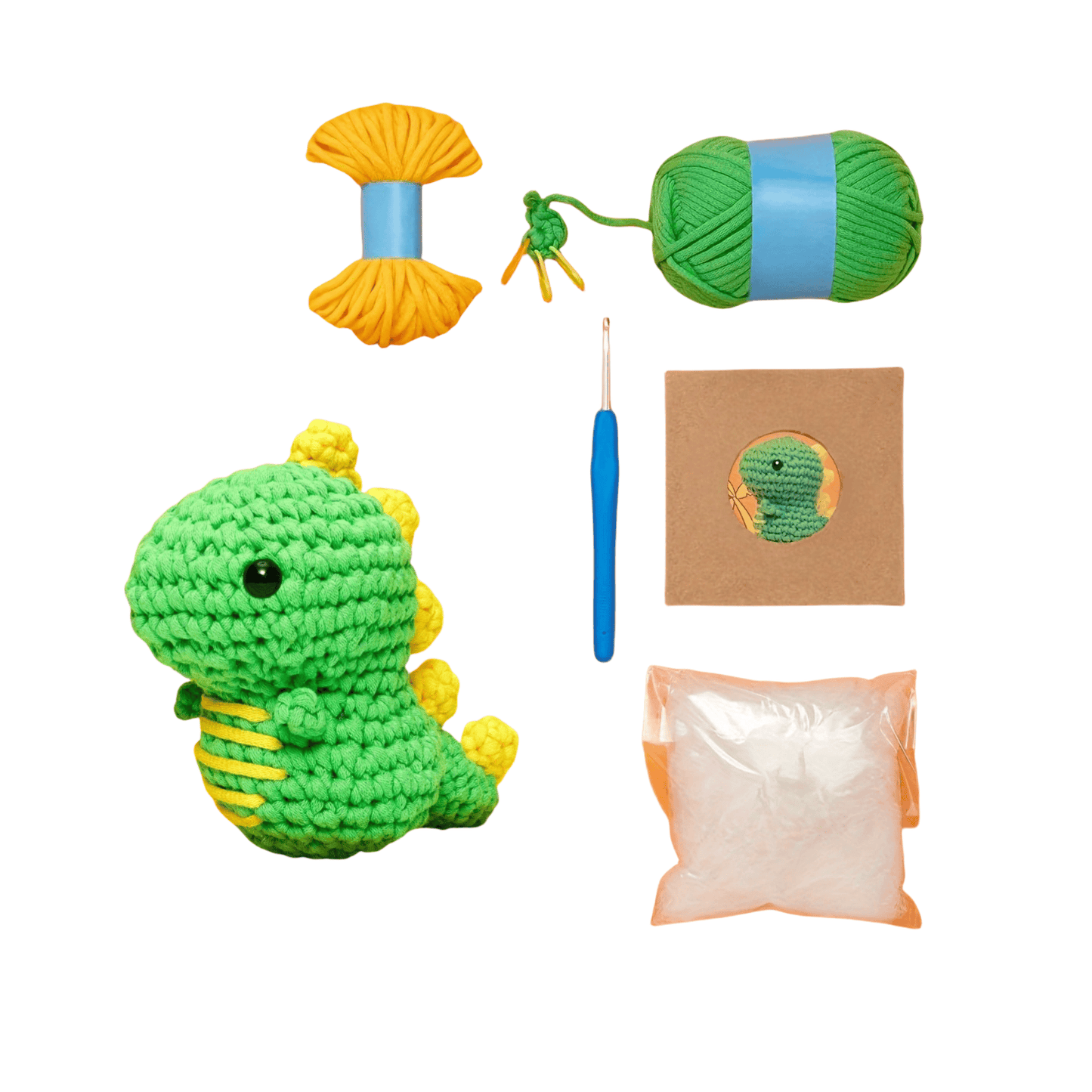 Dino-Stitch Beginners Crochet Kit: Easy Peasy Yarn, Step-by-Step Videos & Shark Tank Star